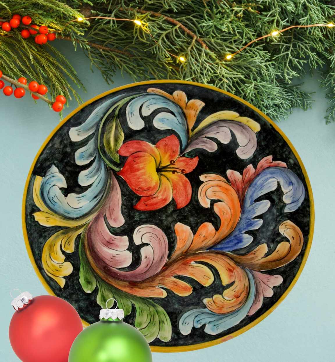 Flower Shape Dish Set (3 Pieces) Mayolica Talavera Ceramic Mexico